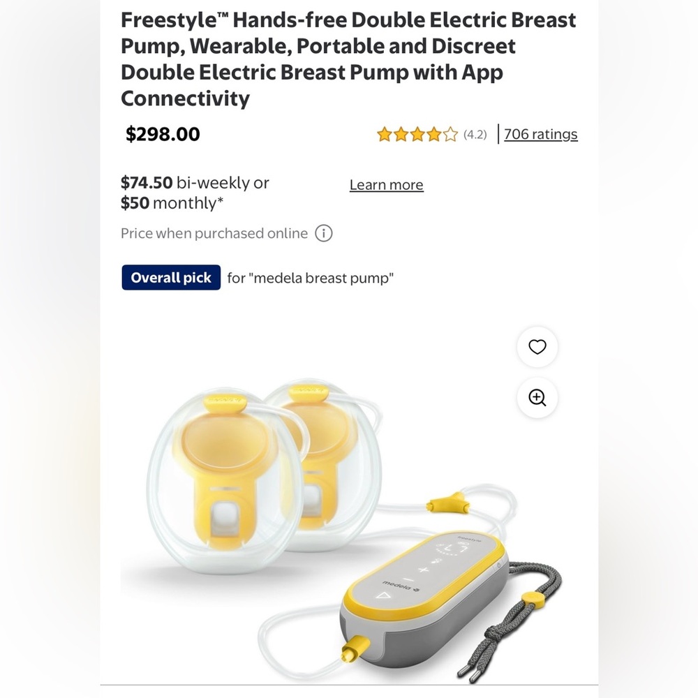 Medela Freestyle Breast Pump with extra cups, accessories and bags